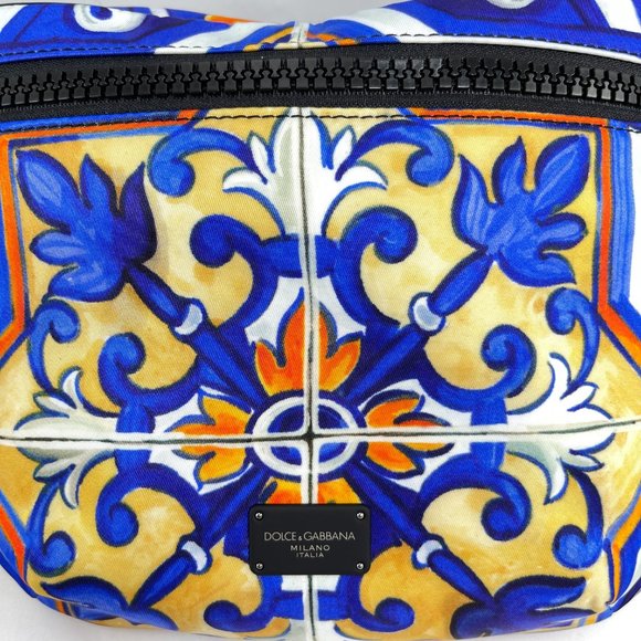 Dolce & Gabbana Nylon Fanny Pack with Maiolica Print - Blue, NWT and never used - Picture 4 of 14